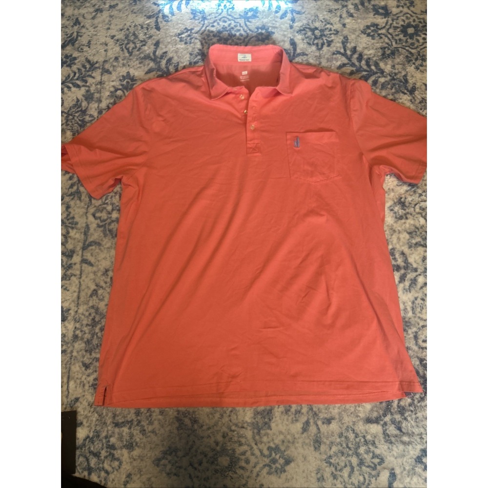 Johnnie-O Hanging Out 4Button Performance Pocket Polo Size 2XL Pink